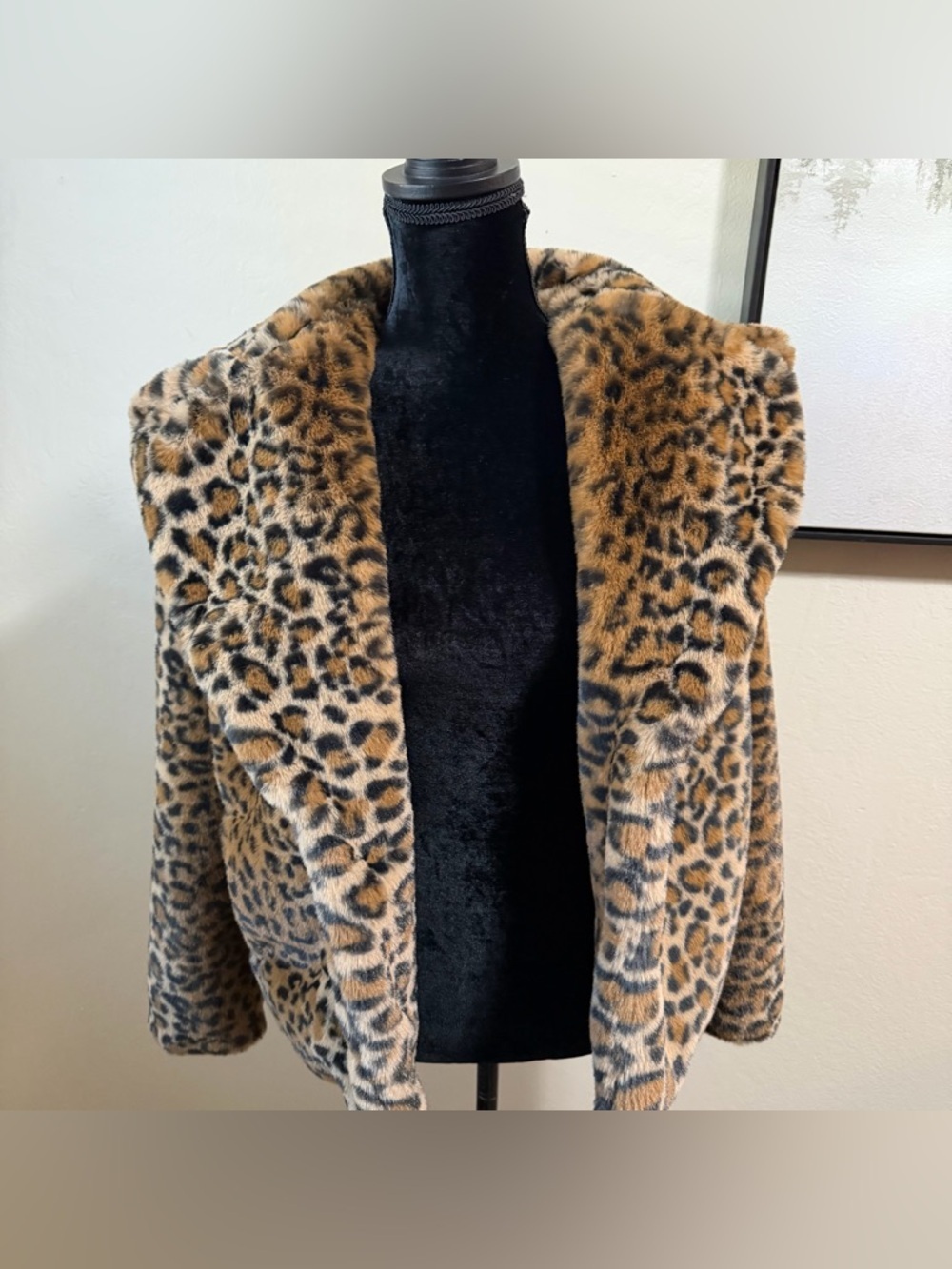 Camila Coelho Revolve Leopard Print Faux Fur Coat Oversized XS - Picture 5 of 15